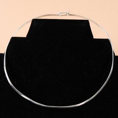 Sterling Mexico Flat Choker Necklace