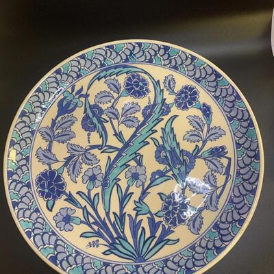 ALTIN GINI Handmade Turkish Pottery Signed Wall Plate 11â€ approx