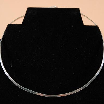 Vintage Sterling Taxco Mexico Flat Choker Necklace