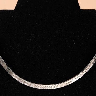 Italian Sterling Herringbone Chain Necklace