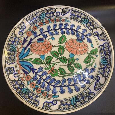 ALTIN GINI Handmade Turkish Ceramic Charger - Wall plate 11â€ approx