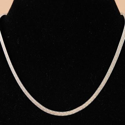 Italian Sterling FAB Herringbone Chain Necklace