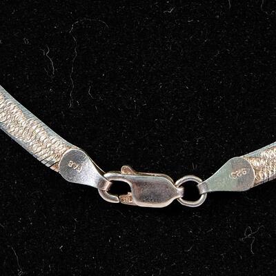 Italian Sterling FAB Herringbone Chain Necklace