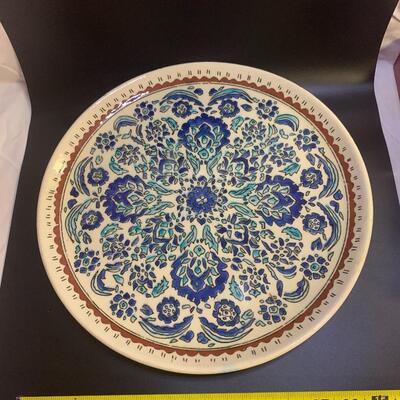 Handmade 12â€ Turkish Pottery Charger - Wall plate