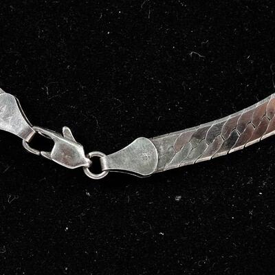Italian Sterling Herringbone Chain Necklace