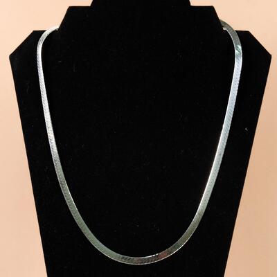 Italian Sterling Herringbone Chain Necklace