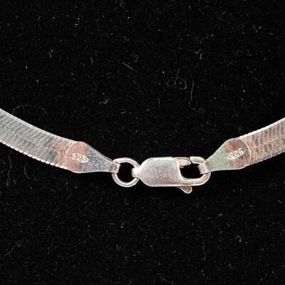 Italian Sterling Herringbone Chain Necklace