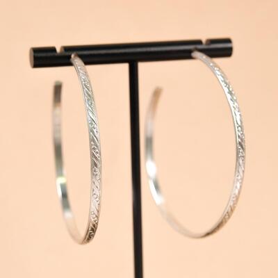 Sterling Hoop Post Earrings