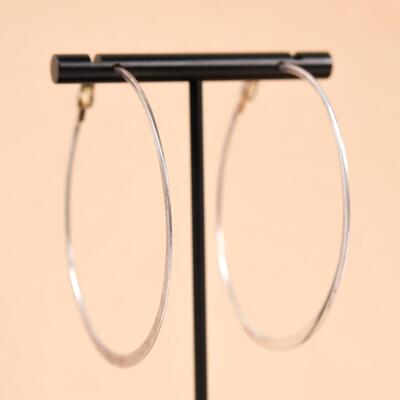 Sterling Flat Hoop Earrings