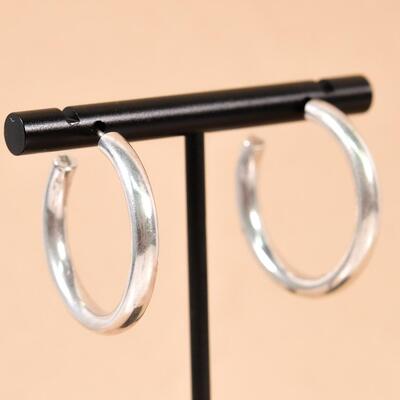 Sterling Hoop Post Earrings