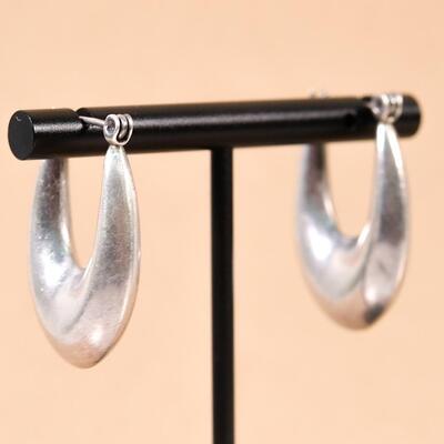 Sterling Hoop Huggie Earrings