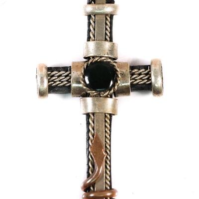 Silver & Copper Cross Pendant