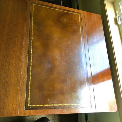 8- Antique Drop Leaf Table w/leather top
