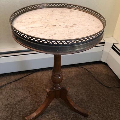 20- Vintage Side Table w/marble top