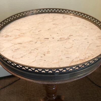 20- Vintage Side Table w/marble top