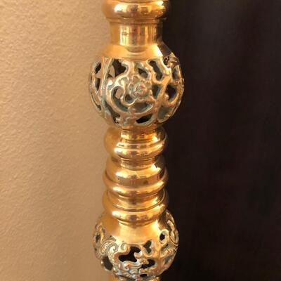 24- Two Tall Brass Candle Holders