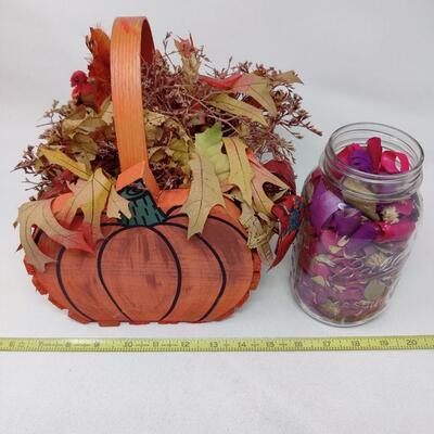 POP OF COLOR PUMPKIN BASKET AND POTPOURRI JAR BUNDLE