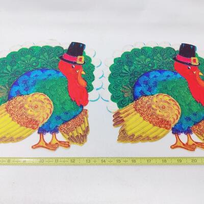 VINTAGE THANKSGIVING TURKEY DIE CUT PAPERBOARD 5PCS