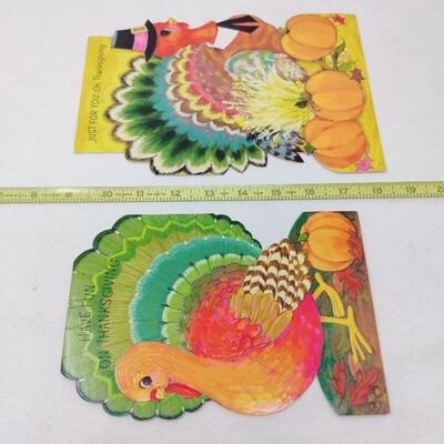 VINTAGE TURKEY HOLIDAY USED CARDS GREAT FOR DECOR LOT
