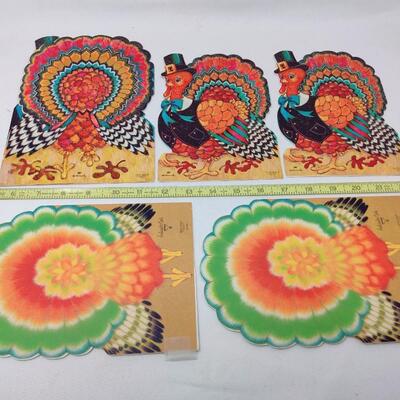 VINTAGE TURKEY HOLIDAY USED CARDS GREAT FOR DECOR LOT