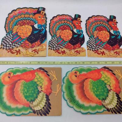 VINTAGE TURKEY HOLIDAY USED CARDS GREAT FOR DECOR LOT
