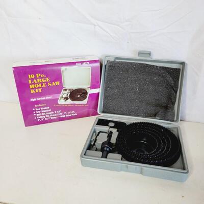 NIB 10 PC LARGE HOLE SAW KIT