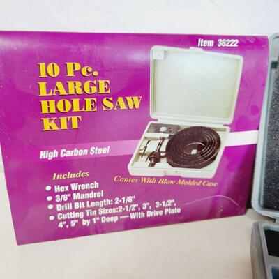 NIB 10 PC LARGE HOLE SAW KIT