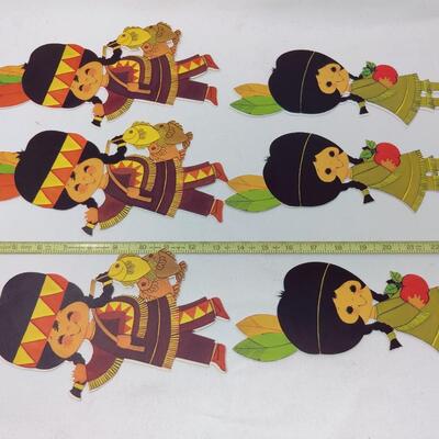 VINTAGE NATIVE AMERICAN FALL DIE CUT PAPERBOARD LOT