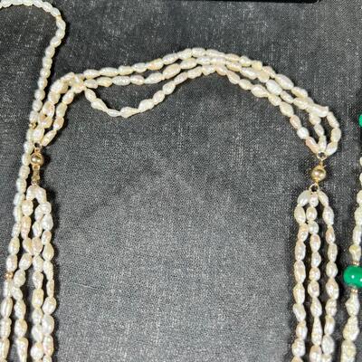 Freshwater Rice Pearls mixed with 14k beads and clasp.