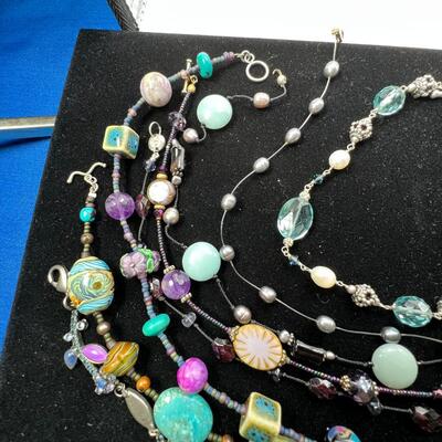 Colorful beaded necklaces