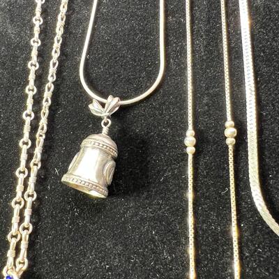 sterling silver chains, bells, 28