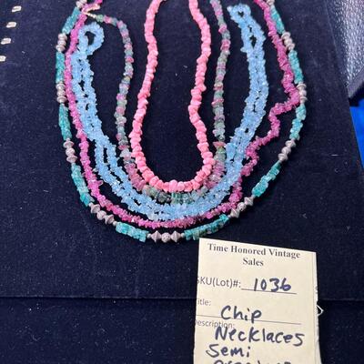 Semi-precious chip necklaces