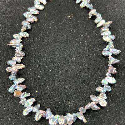 Colored Freshwater peals, colored twist necklace