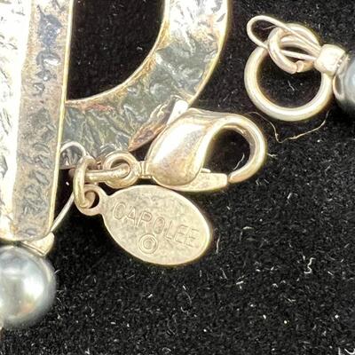 faux Biwa pearls , Marqisite feature, beads and silver