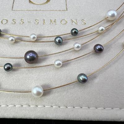 Black and white real pearl with 14K ? GF ? choker