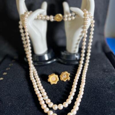 Double Strand Faux Cultured pearls