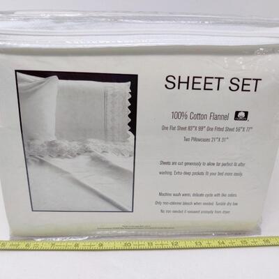 SOFT COTTON FLANNEL FULL SIZE SHEET SET