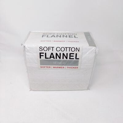 SOFT COTTON FLANNEL FULL SIZE SHEET SET