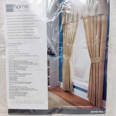 JCPENNEY HOME COLLECTION CREAM/NATURAL BEIGE PINCH PLEATED DRAPERY NEW IN PACKAGE