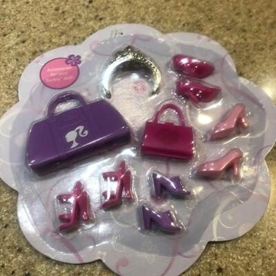Vintage 1998 Barbie Accessories For Your Barbie Doll NOS Crown, Shoes, Purses.