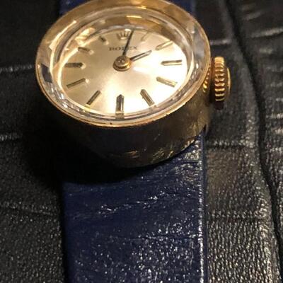 Vintage Rolex 14K Swiss Women's 1960's Cocktail Watch With Marked Leather Band. Preowned.