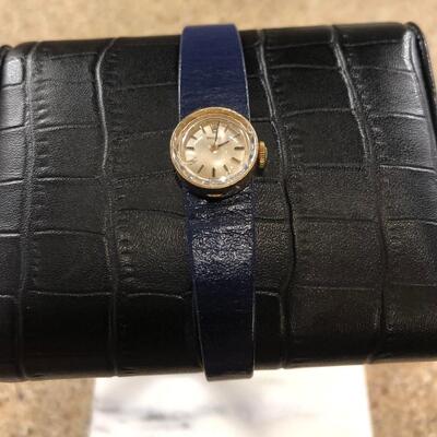 Vintage Rolex 14K Swiss Women's 1960's Cocktail Watch With Marked Leather Band. Preowned.
