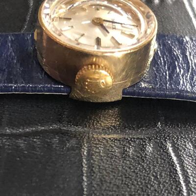Vintage Rolex 14K Swiss Women's 1960's Cocktail Watch With Marked Leather Band. Preowned.