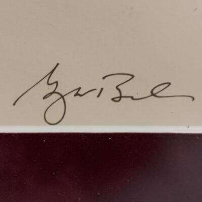 Signed Bush White House Christmas Holiday Card 10.5â€ wide x 20â€ high approx Framed - Signed George W. Bush & Laura Bush