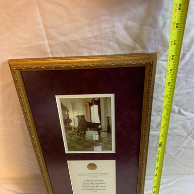 Signed Bush White House Christmas Holiday Card 10.5â€ wide x 20â€ high approx Framed - Signed George W. Bush & Laura Bush