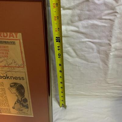 Jimmy the Greek signed framed 18â€ wide x 16â€ high Horse Racing Memorabilia