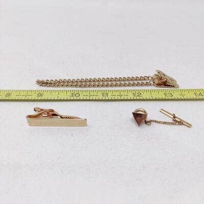 VINTAGE GOLD TONED TIE CLIP LOT