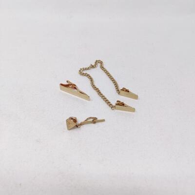 VINTAGE GOLD TONED TIE CLIP LOT