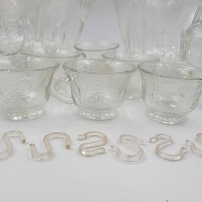 MATCHING GLASS PUNCH BOWLS & CUPS