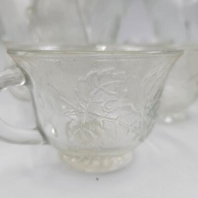 MATCHING GLASS PUNCH BOWLS & CUPS